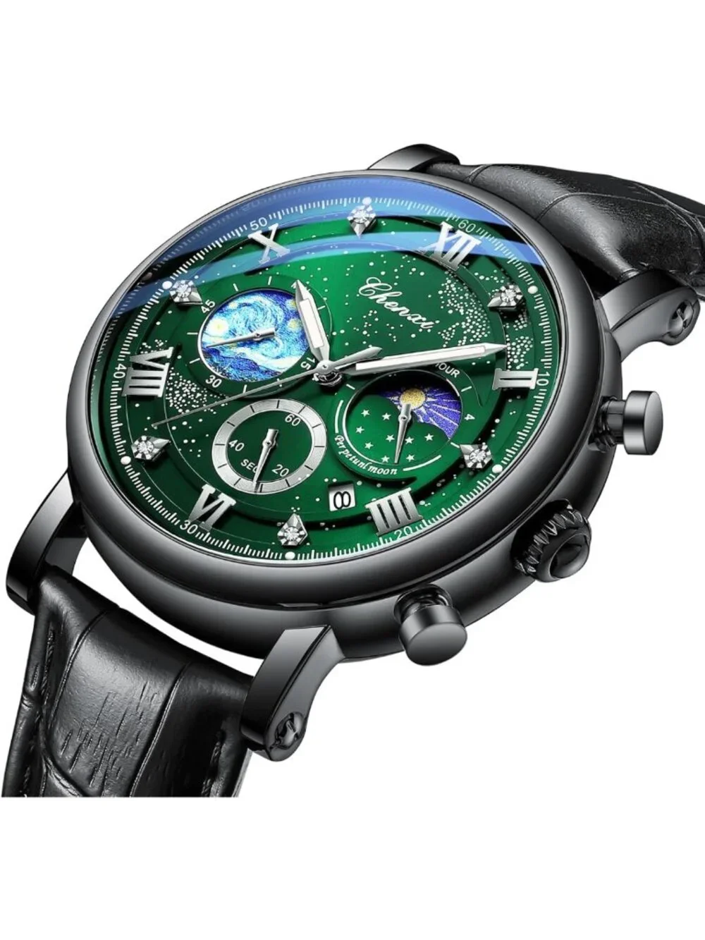 Stylish Men's Chronograph Analog Watch | Classic Business Dress Leather